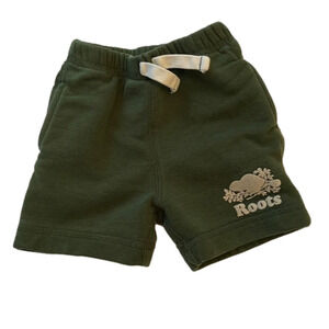 Roots baby and roots kids shorts in green